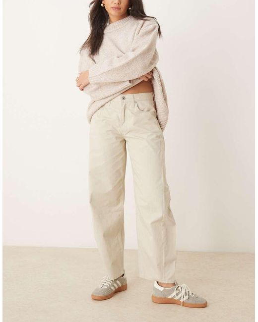 Pantaloni A Palloncino Color Crema Con Gambe A Cilindro di Abercrombie & Fitch in Natural