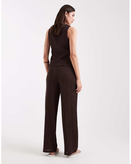 ONLY Brown Seersucker Trousers Co-ord