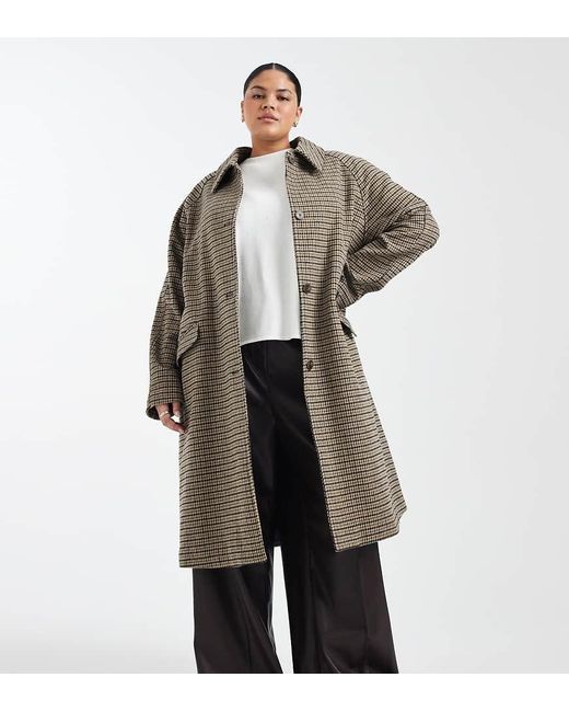 ASOS Multicolor Asos Design Curve Quilt Lined Mid Length Coat