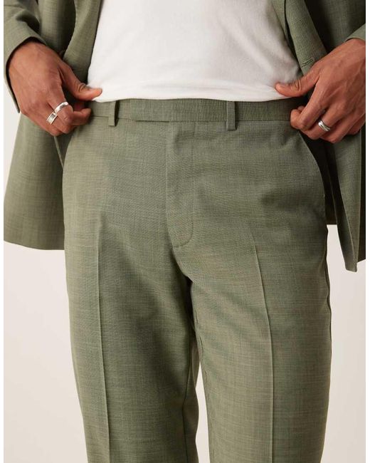 ASOS Natural Straight Leg Suit Trousers for men