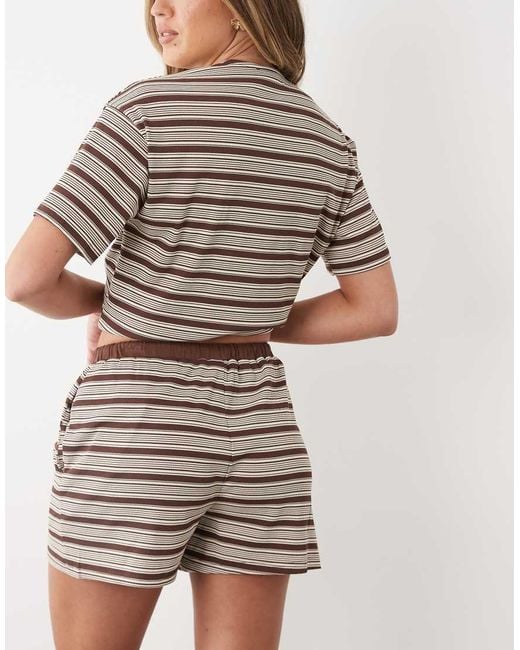 Threadbare Natural Ribbed Jersey Beach Shorts