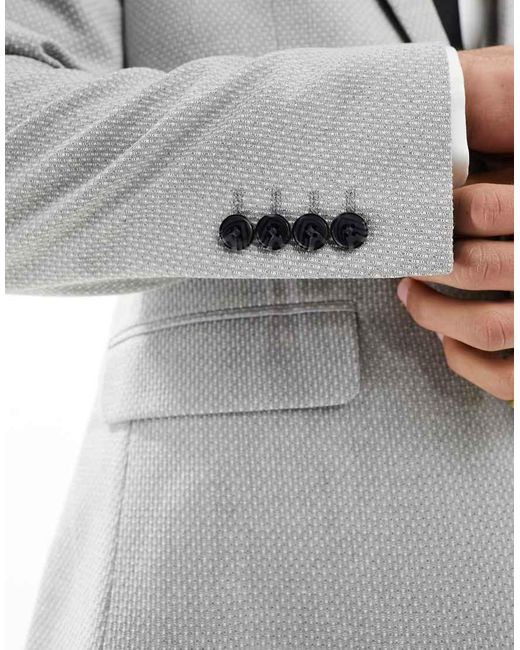 ASOS Gray Wedding Slim Suit Jacket for men