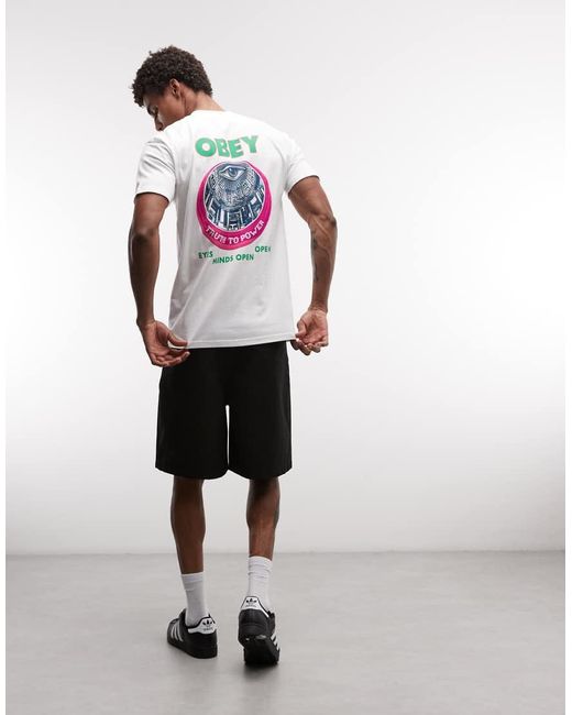 Obey Pink Truth To Power Graphic T-Shirt With Back Print for men