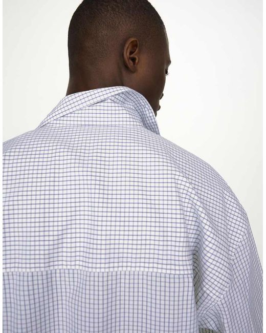 Bershka White Embroidered Short Sleeve Shirt for men