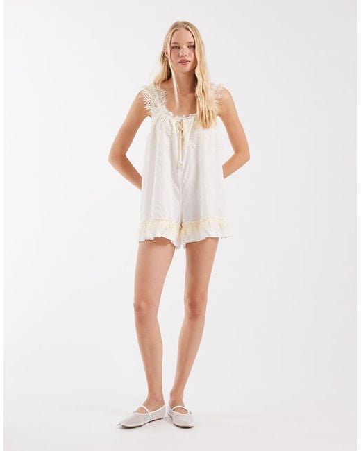 Free People White Wish Me Luck Romper