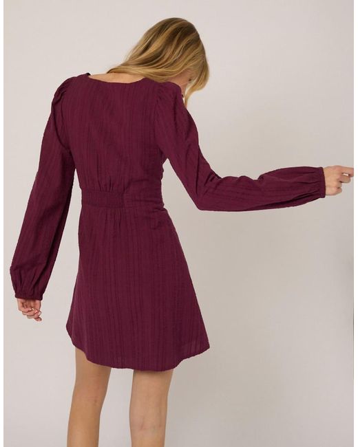 Nobody's Child Purple Long Sleeve Melody Mini Dress