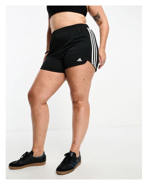 Adidas Originals Black Adidas Training Plus 3 Stripe Pacer Shorts