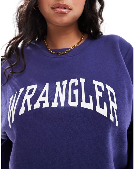 Wrangler Blue Crew Neck Logo Sweatshirt