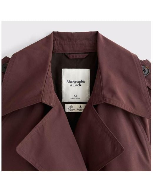 Abercrombie & Fitch Purple Carrie Long Trench Coat