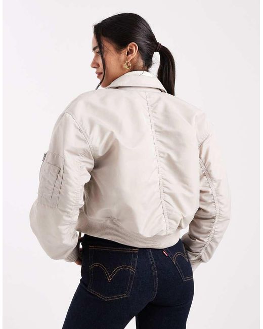 Levi's Natural Black Ruched Sleeve Bomber