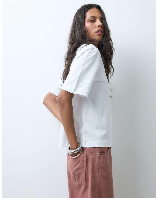 ASOS White Bow Barrel Leg Jean