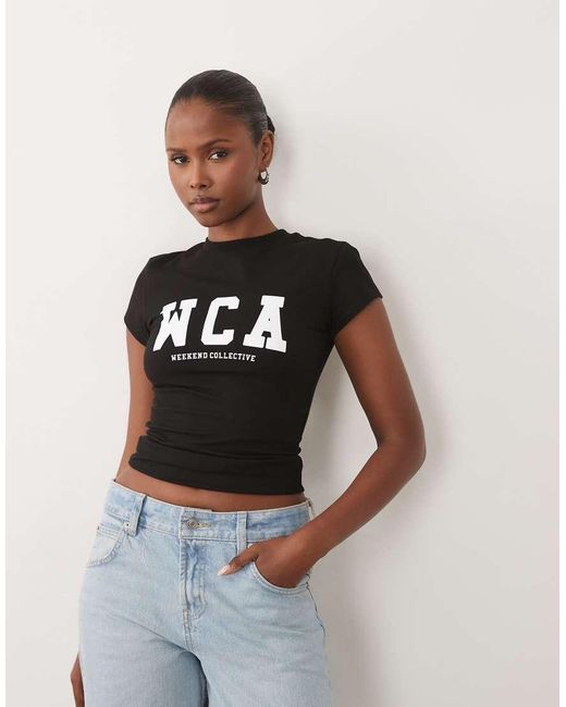 ASOS Black Weekend Collective Icon Baby Tee With Wca Graphic