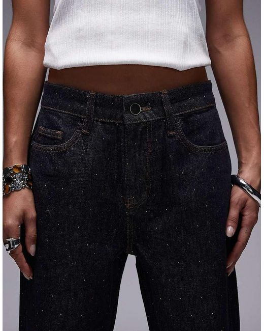AllSaints Black Ember Sparkle Flare Jean