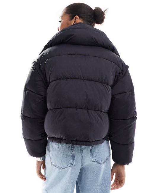 Stradivarius Blue – str – kurze pufferjacke
