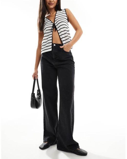 New Look Black Adalae Wide Leg Jeans