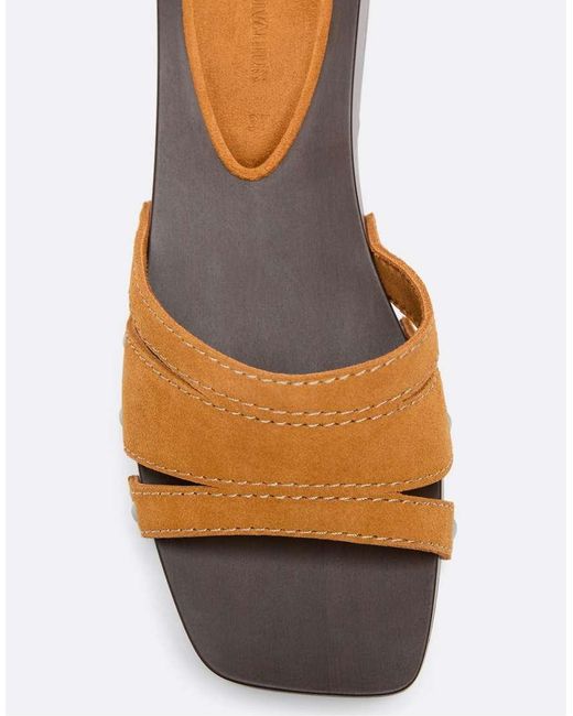 Stradivarius White Flat Leather Clogs