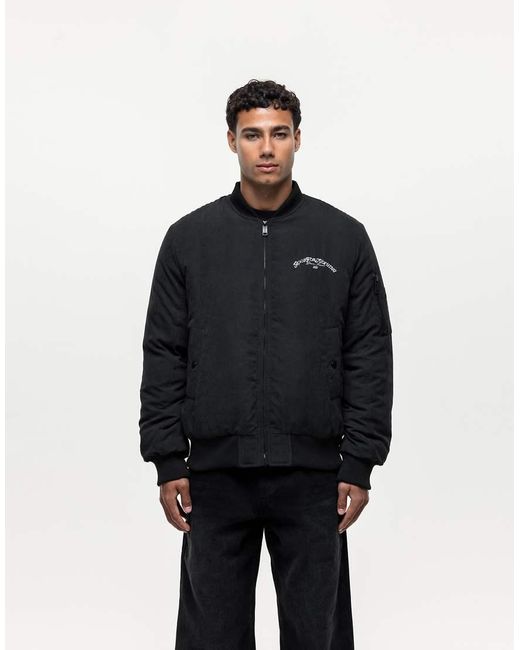 Good For Nothing Blue Oversized Bomber Jacket for men