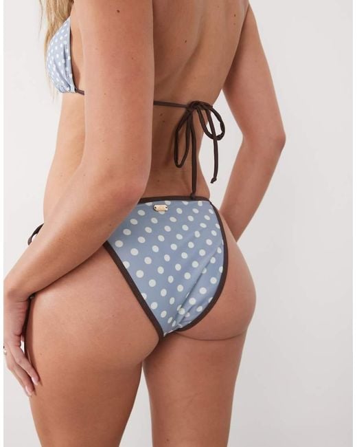 Going Somewhere Black Polka Dot Tie Side Bikini Bottoms With Contrast Trim