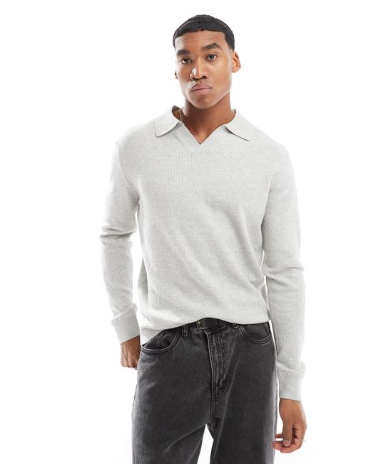 Pull à col ouvert - clair River Island pour homme en coloris White