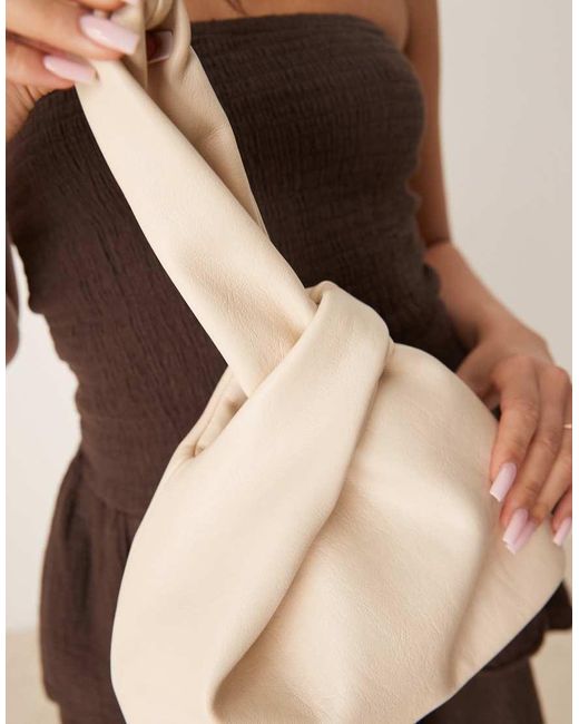 Pochette Morbida Color Pietra Con Manico A Passante di ASOS in Natural