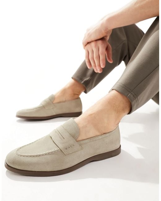 Walk London Natural Angelo Saddle Loafers for men
