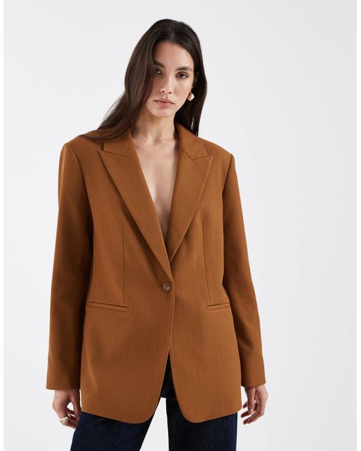 ASOS Brown Tailored Single Breasted Blazer