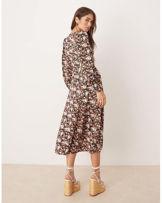 Glamorous Natural Side Split Midi Dress