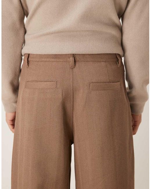 Pantalones Marrones De Pernera Barrel Con Pinzas De ASOS de hombre de color Natural