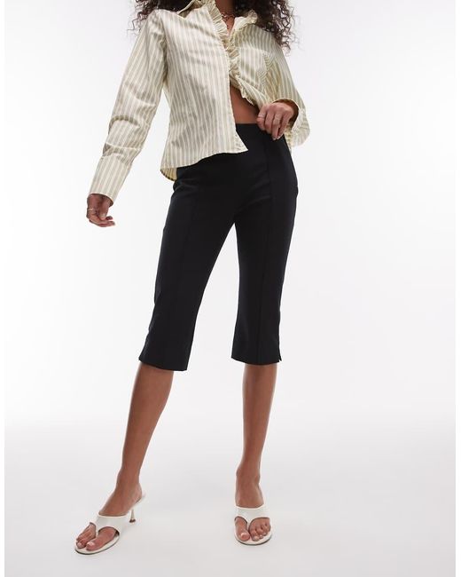 ARKET Elegante Capribroek Met Structuur En Plat Gestikte Plooien Aan De Voorkant in het Natural
