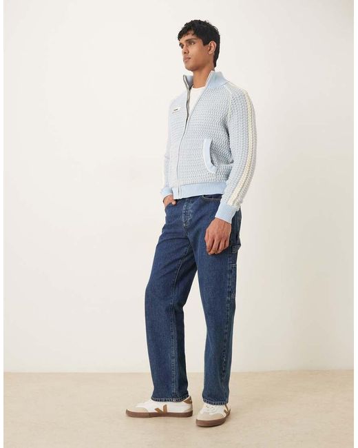 Prohibited Gray Zip Through Knitted Track Jacket for men