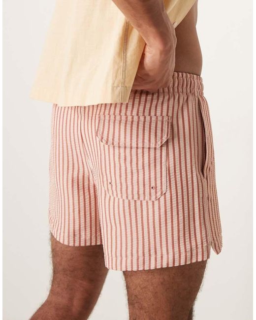 Pantaloncini Da Bagno Elasticizzati Color Legno Di Cedro di Abercrombie & Fitch in Pink da Uomo