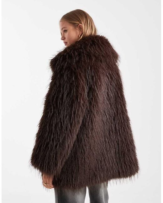 ASOS Black Faux Fur Coat