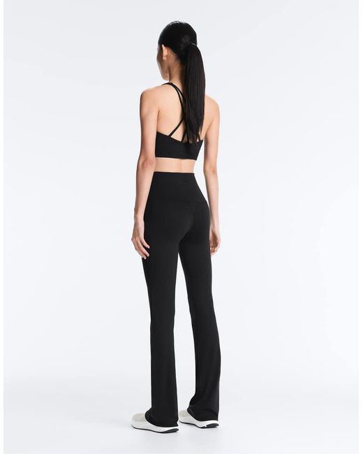 Oysho Black High Rise Comfortlux Flare Trousers