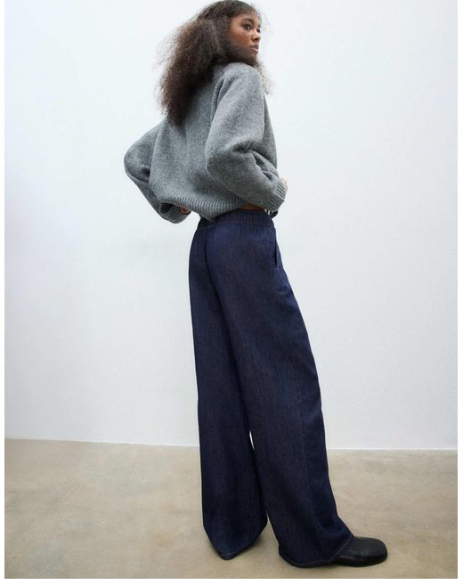 Stradivarius Blue – lange hose aus fließendem denim