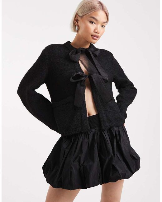 Cardigan Oversize di Object in Black