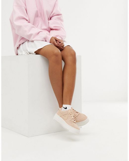 Nike Leather Air Force 1 Pixel Shoe in Particle Beige (Natural ... Nike Leather Air Force 1 Pixel Shoe in Particle Beige (Natural ...