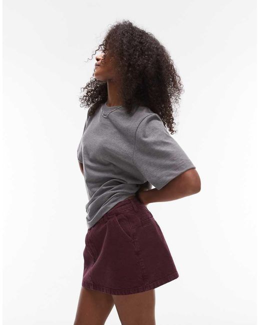 Minifalda Muy Corta Vaquera De -Rojo TOPSHOP de color Red