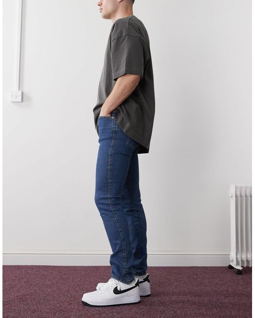 Snap - jean skinny à taille mi-haute - foncé uni délavé Dr. Denim pour homme en coloris Blue