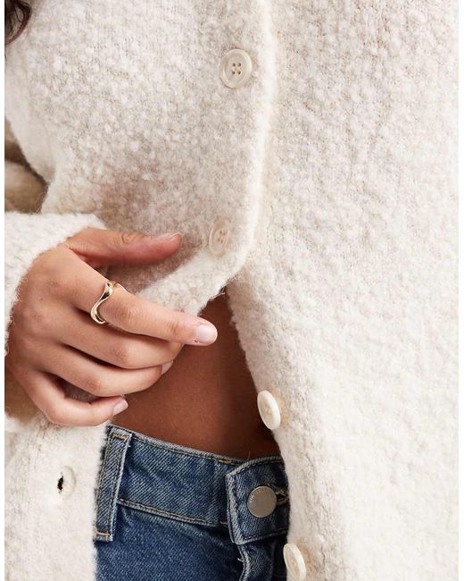 ASOS Natural Boucle Boyfriend Cardigan