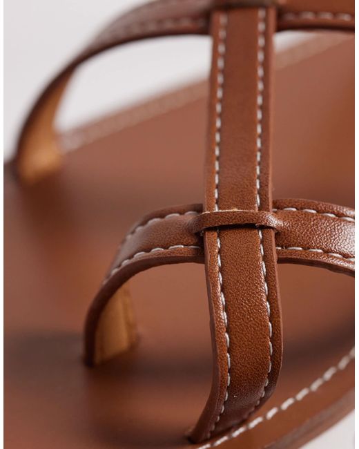 SEQWL Brown Strappy Flat Sandals
