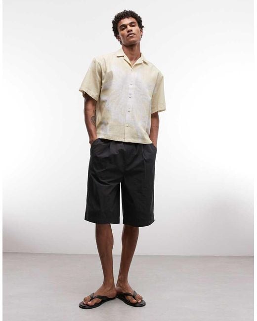 ASOS White Oversized Revere Collar Shirt With All Over Floral Print for men