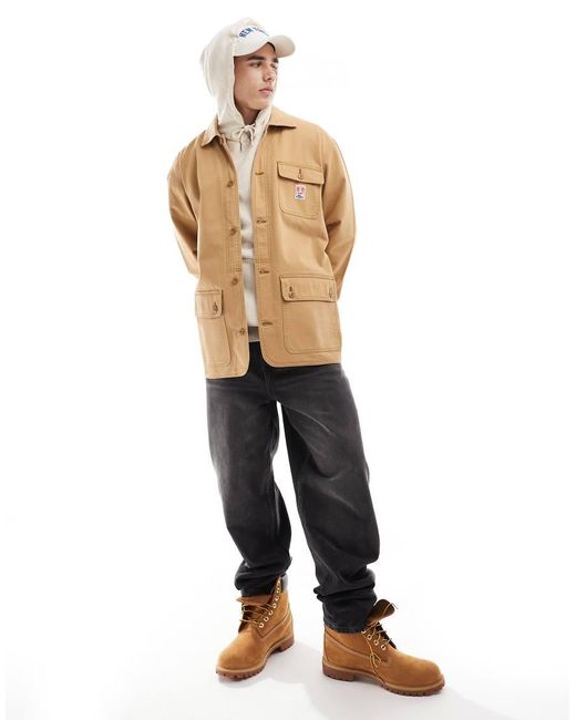 Wrangler Natural Casey Jones Workwear Herringbone Chore Jacket for men
