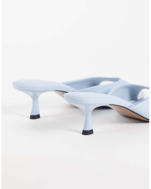 ASOS White High-Five Kitten Heel Mules