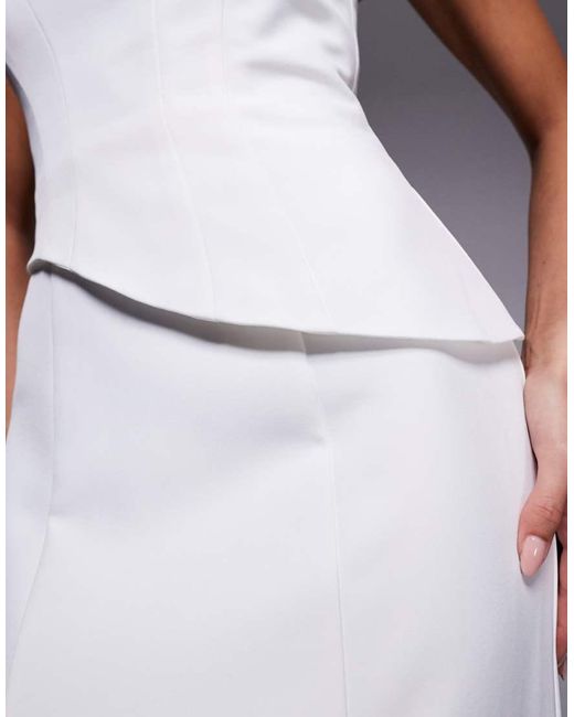Jarlo Purple Lenny Bridal Strapless Asymmetric Corset Detail Maxi Dress