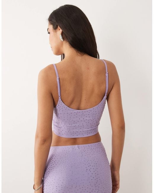 ASOS Purple Hotfix Cropped Cami Top
