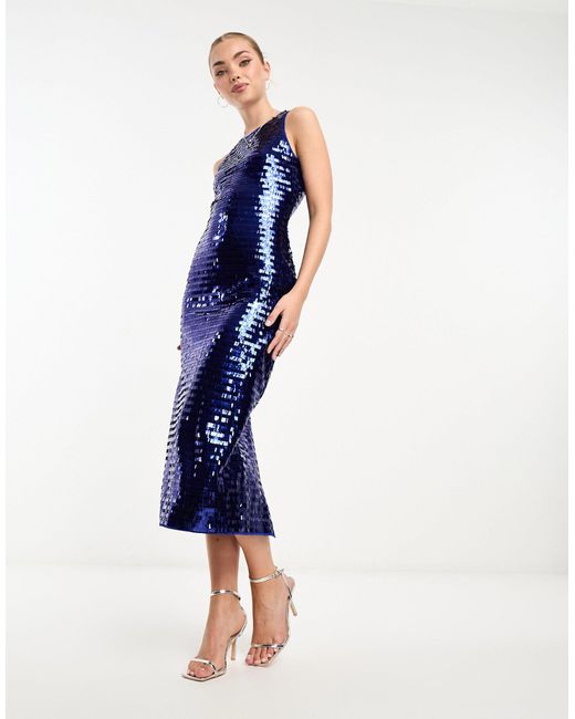 EVER NEW Blue Shard Sequin Midi Dress