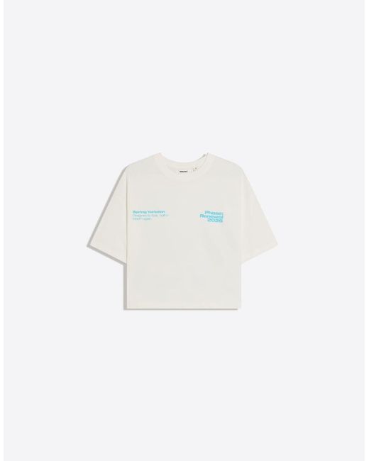 Bershka Gray Short Sleeve Boxy Print T-shirt