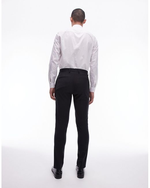Topman Blue Skinny Premium Wool Rich Tux Trousers for men