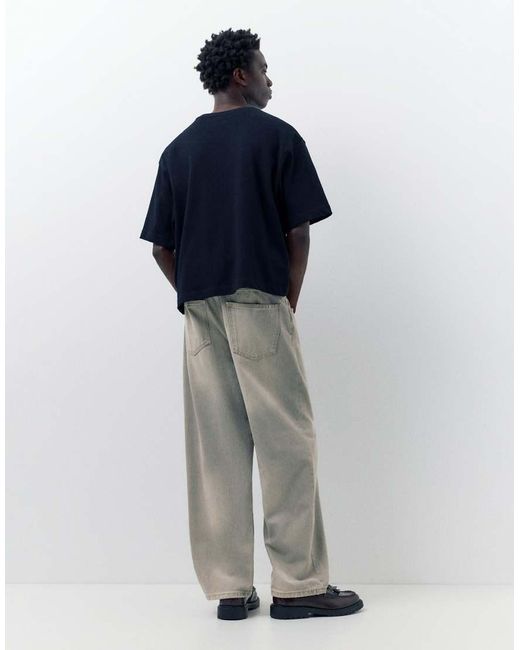 Pull&Bear Gray Relaxed Fit baggy Jeans for men