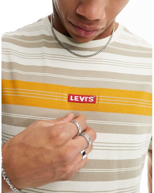 Levi's – gestreiftes t-shirt in Yellow für Herren